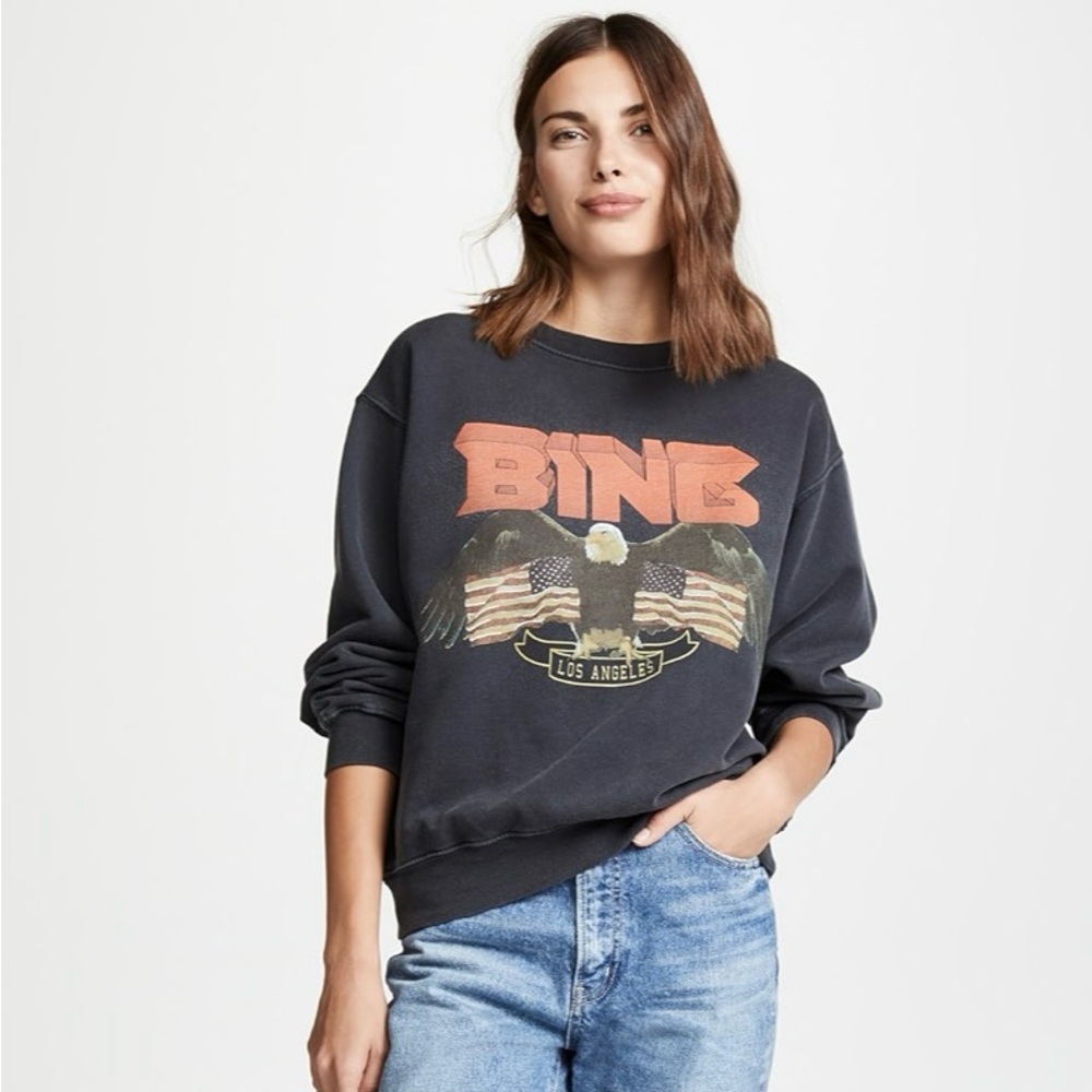 Anine Bing Vintage Eagle Graphic Sweatshirt Size Small